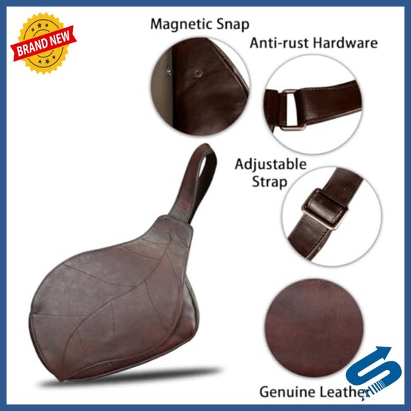 Genuine Leather Sling Backpack Crossbody Bag Adjustable Strap Daily Use